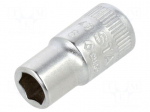Socket: 6-angles | socket spanner | 6mm | 1/4" | steel