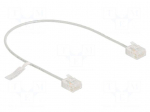 Patch cord | U/UTP | Cat 6 | RJ45 plug,both sides | 0.3m | PVC | grey