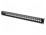 Patch panel | Keystone | RACK | black | rack 19" | Number of ports: 24