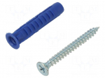 Plastic anchor | with screw | 10x50 | steel | 4ALL | 25pcs | 10mm