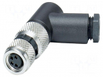 Connector: M8 | PIN: 4 | 4A | 30V | IP67 | angled | unshielded | plug