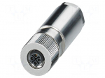 Connector: M12 | plug | PIN: 4 | 690V | straight | IP65 | push-lock | S | 12A