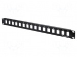 Patch panel | Keystone | RACK | black | rack 19" | Number of ports: 16
