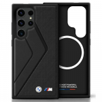 Etui BMW Leather Oversized Stripes    MagSafe do Samsung Galaxy S25 Ultra czarny