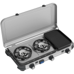 Campingaz Camping Kitchen 2 Multi Cook, gas cooker (grey, 2 hobs 2x 1.8 kW + grill plate 0.9 kW)