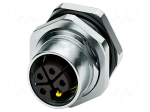 Connector: M12 | socket | PIN: 5 | female | 63V | straight | THT | 16A | 4+PE