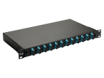 Equip 12-Port Fiber Optic Splice Box, SC Duplex, OM3, 1U, Equipped, Black