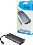 USB-jaotur Inter-Tech H-428 USB 3.2 Gen 1 (3.1 Gen 1) Type-C 5000 Mbit/s Black