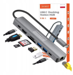 HUB USB-C Przejści&oacute;wka ADAPTER 8w1 HDMI 2.0 4K 60 Hz Gigabit Ethernet 1000 Mbps Zenwire HUB81