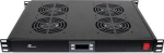 Ventilatoru bloks 19976 4 fans 19" 1U ar LCD displeju un termostatu melns