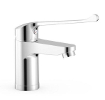 Sink faucet with extended handle, chrome, public s