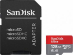 Storage devices iLike  SanDisk Ultra microSDXC 128GB + SD Adapter 140MB/s  A1 Class 10 UHS-I; EAN:619659200558