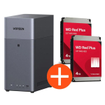 UGREEN NASync DH2300 NAS s&uuml;steem 2-kohaline 8TB koos 2x WD WD40EFPX NAS k&otilde;vakettaga - 4 TB