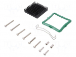 Heatsink: extruded | grilled | black | L: 40mm | W: 40mm | H: 9.5mm