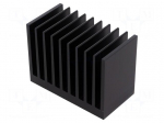 Heatsink: extruded | grilled | black | L: 50mm | W: 95mm | H: 70mm