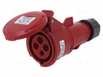 Connector: AC supply 3-phase | socket | female | 16A | 380/415VAC