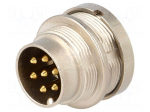 Connector: M16 | socket | male | soldering | PIN: 7 | 5A | 250V | IP68