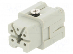 Connector: HDC | female | HDC | PIN: 5 | 4+PE | size 1 | 10A | 400V