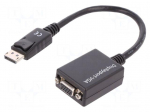 Cable | DisplayPort 1.2 | D-Sub 15pin HD socket,DisplayPort plug