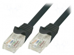 Patch cord | U/UTP | 6 | stranded | CCA | PVC | black | 5m | 24AWG