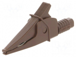 Crocodile clip | 20A | brown | max.39mm | 1kV | Connection: 4mm socket