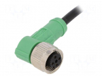 Connection lead | M12 | PIN: 4 | angled | 1.5m | plug | 250VAC | 4A | 250VDC