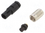 Connector: M9 | plug | female | Plating: gold-plated | 125V | IP67 | PIN: 4