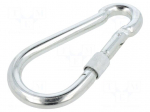 Carabiner | steel | for rope | L: 140mm | zinc | 12mm | with protection