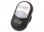 Switch: double | 22mm | Stabl.pos: 1 | white/black | M22-FLED,M22-LED