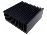 Heatsink: extruded | grilled | black | L: 200mm | W: 200mm | H: 84mm