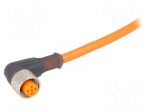 Cable: for sensors/automation | M12 | PIN: 5 | angled | 2m | plug | 60VDC