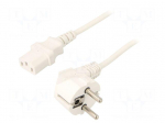 Cable | 3x0.75mm2 | CEE 7/7 (E/F) plug angled,IEC C13 female | PVC