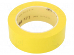 Tape: marking | yellow | L: 33m | W: 38mm | Thk: 0.13mm | 2.5N/cm | 130%