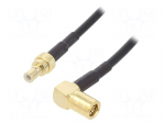 Cable | 1m | SMB male,SMB female | shielded | black | angled,straight