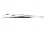 Tweezers | 120mm | for precision works | Type of tweezers: curved