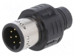 Connector: M12 | plug | PIN: 8 | male | 50V | soldering | thermoplastic