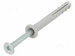 Plastic anchor | with flange,with screw | 5x40 | zinc-plated steel