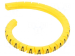 Marker: cable | Marking: A | 1.3&divide;3mm | PVC | yellow | leaded | PA-02 | L: 3mm