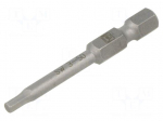 Screwdriver bit | hex key | HEX 3mm | 1/4" | Overall len: 50mm