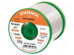 Tin | lead free | Sn99,3Cu0,7+NiGe | 1mm | 500g | reel | 2.5% | Flux: SW26
