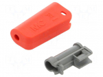 Enclosure for connectors: banana | red | Overall len: 36.3mm