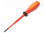 Screwdriver: insulated | slim | slot | 4x0.8mm | Blade length: 100mm