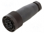 Connector: M18 | plug | female | 250V | 4A | IP65 | PIN: 4 | screw terminal