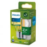 PHILIPS LED stikla 40W P45 E27 2700K caurspīdīga ultra energoefektīva spuldze 8720169188198 929003626201
