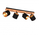 Trio Tommy spotlight 4-pc E14 wood/matt black gaismeklis R81334030 4017807542608