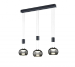 Trio Madison LED piekarama lampa 3-pc matt black brushed steel 342010332 4017807542172