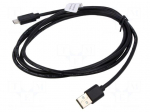 Cable | USB 2.0 | USB A plug,USB C plug | nickel plated | 1.8m | black