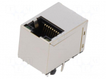 Connector: RJ45 | socket | PIN: 8 | shielded,with LED | 8p8c | THT