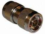 Adapter | N male,both sides | Insulation: PTFE | 50&Omega; | brass | 11GHz