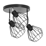 Uued tooted // PINO oprawa ścienno-sufitowa, moc max. 3x60W, E27, czarna, podstawa okrągła, wielopoziomowa, ruchome głowice lampy
